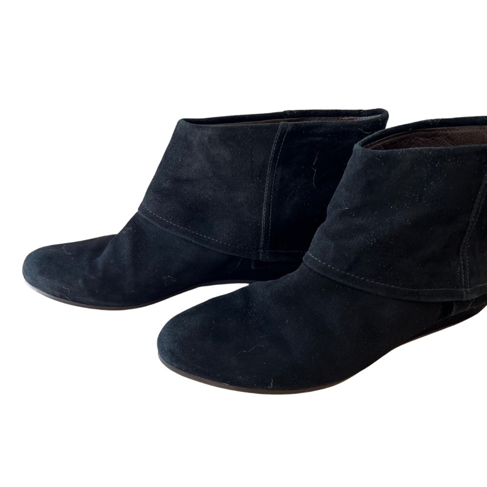 Coclico Black Suede Fold-Over Ankle Boot